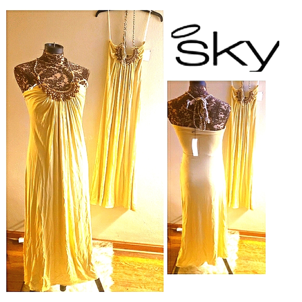 Sky maxi dress.  Yellow Tie-dye. Sz Small